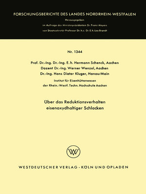 cover image of Über das Reduktionsverhalten eisenoxydhaltiger Schlacken